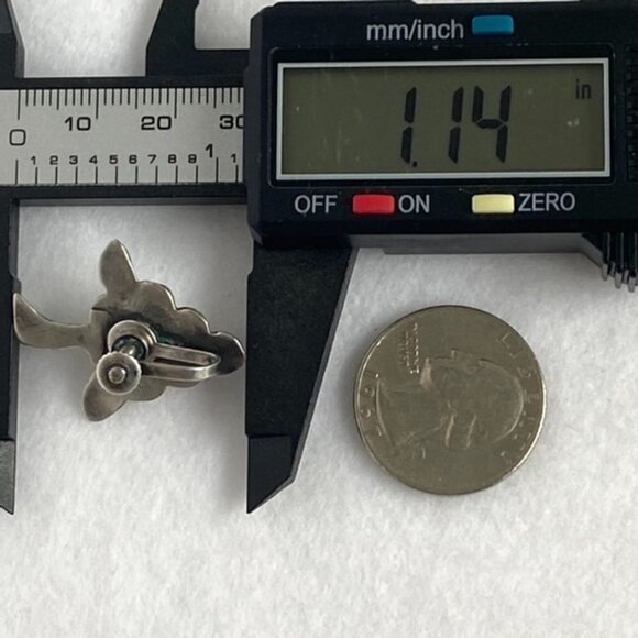 VTG Sterling Silver 925 Mexico Grapes Bunch Fruit Figural Screw Back Earrings - Picture 13 of 15